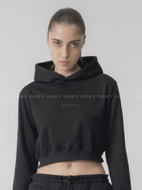 black cropped hoodie women, premium streetwear hoodie, comfortable crop sweatshirt, minimalist hoodie, luxury casual wear
Black cropped hoodie for women with minimal logo and structured fit