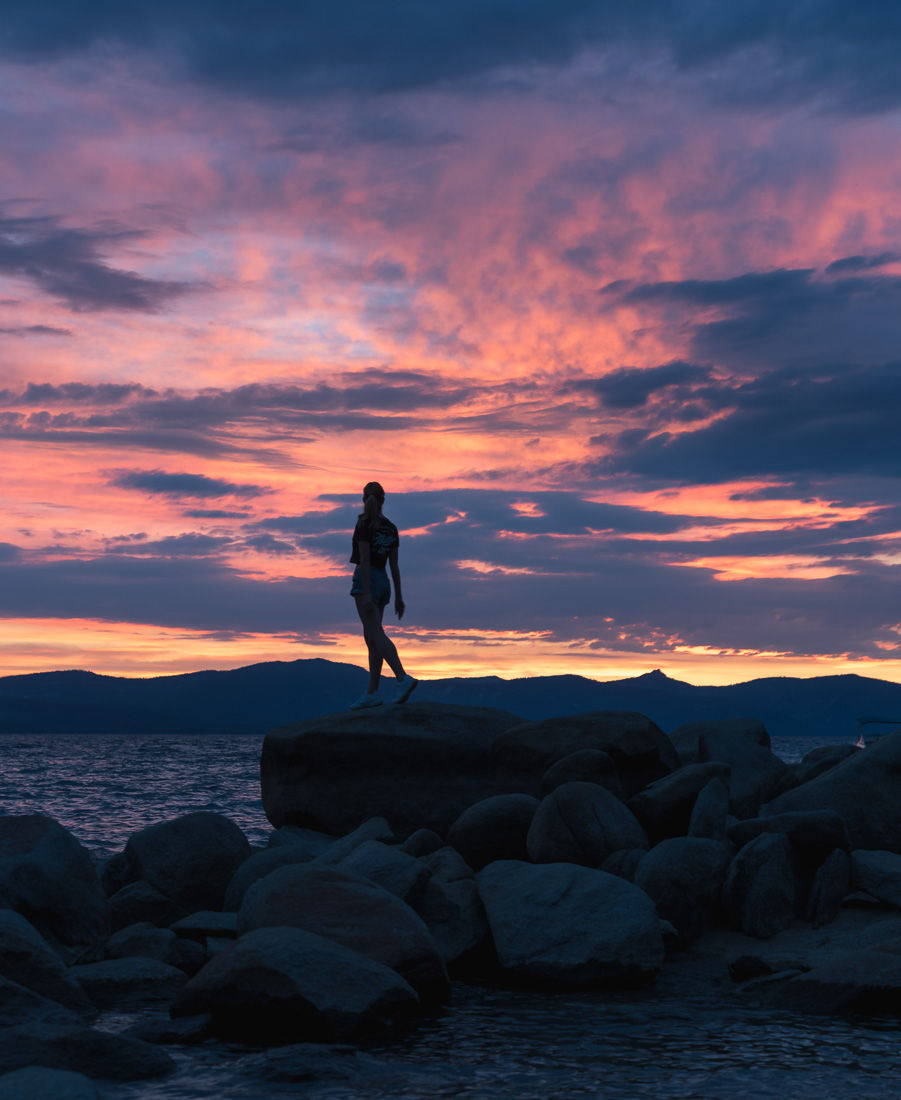 Sunset at Zephyr Cove in Lake Tahoe