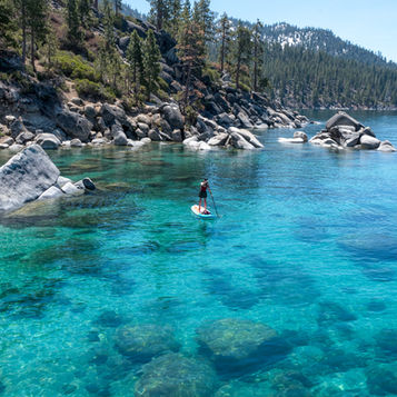 Paddleboarding in Lake Tahoe from Sand Harbor State Park