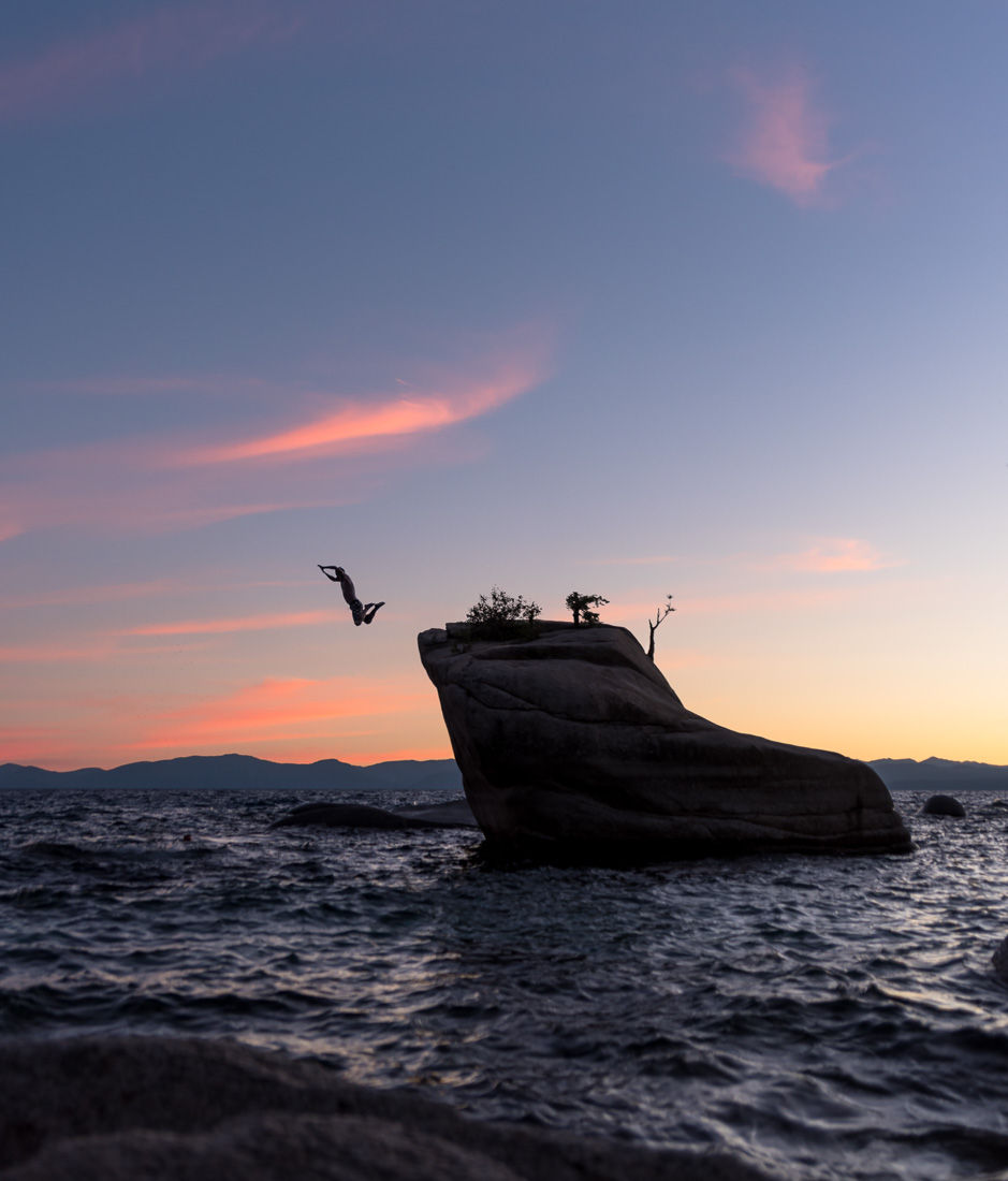 Sunset at Bonsai Rock in Lake Tahoe