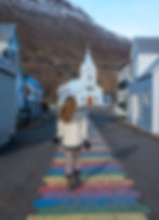 Rainbow Road in Seydisfjordur Village, East Iceland
