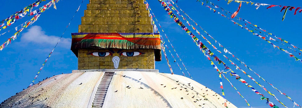 Buddhist stupa, Swayambhunath.
