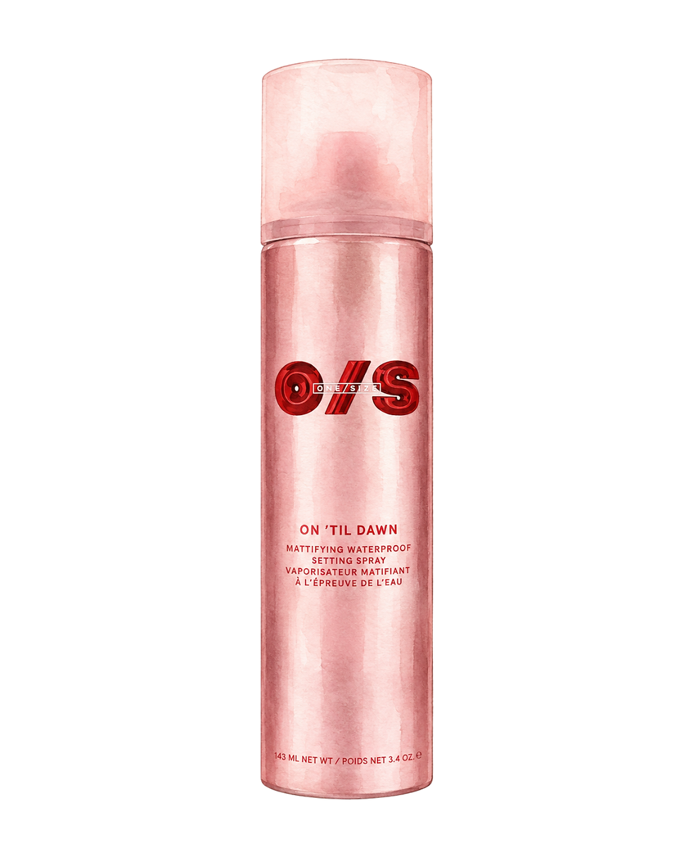 "I love to use a setting spray on my clients and for a really intense effect, nothing comes close to the On 'Til Dawn Mattifying Waterproof Setting Spray from One/Size."