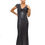 Thumbnail: Badgley Mischka Steel Cowl Evening Gown 