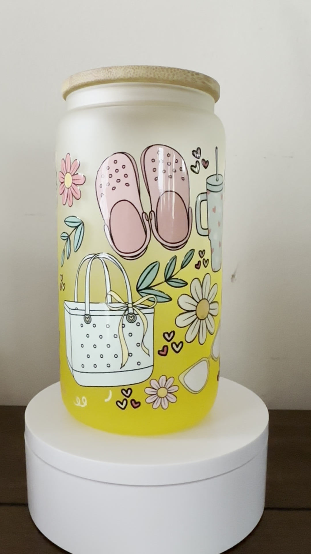 Summertime glass jar
