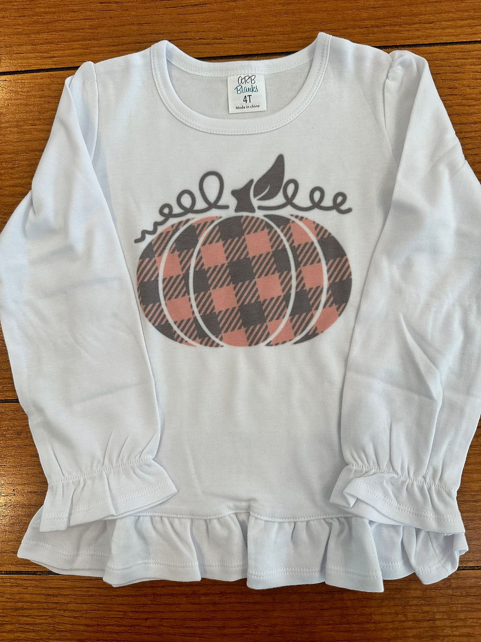 Plaid pumpkin tee