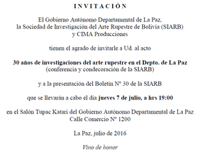 30 años de investigaciones del arte rupestre en el Depto. de La Paz