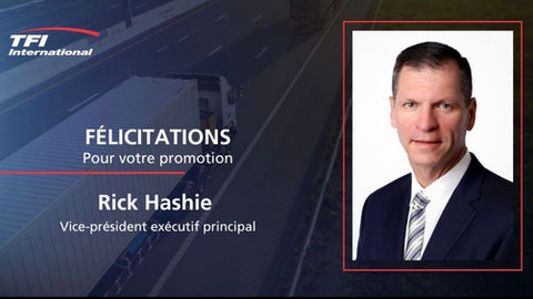 TFI International annonce la nomination de Rick Hashie au poste de vice-président exécutif principal