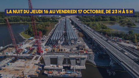 Fermeture de nuit de l’A-40 Est – Travaux préparatoires sur le pont de l’Île-aux-Tourtes