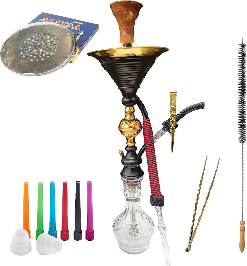 Portable Hookah Shisha Pipe Set with Ice Chamber Tall Modern Nargila