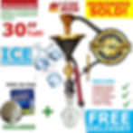 Portable Hookah Shisha Pipe Set with Ice Chamber Tall Modern Nargila