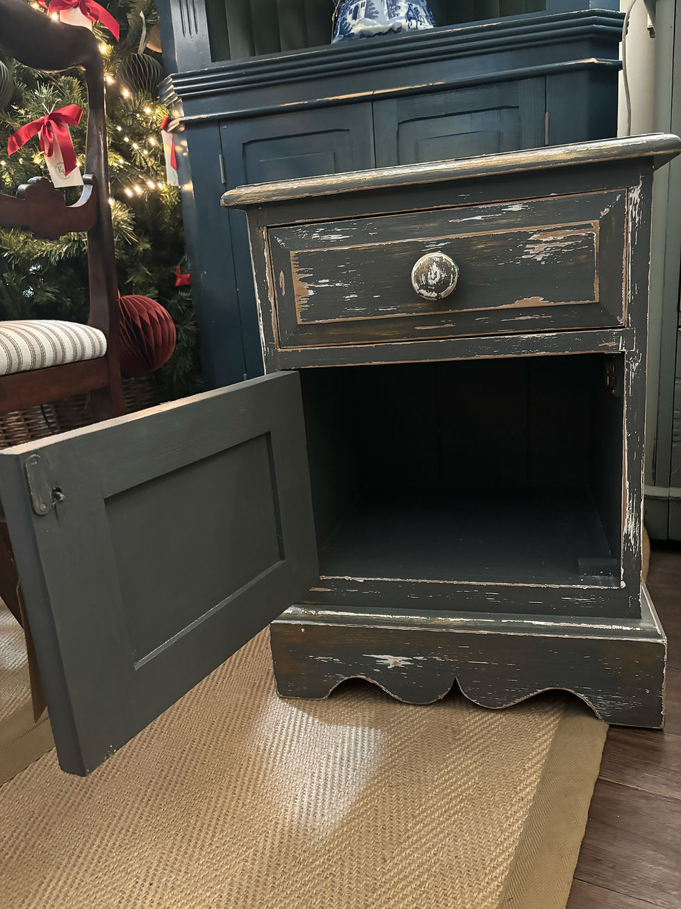 Thumbnail: Pair of Distressed Bedside Cabinets