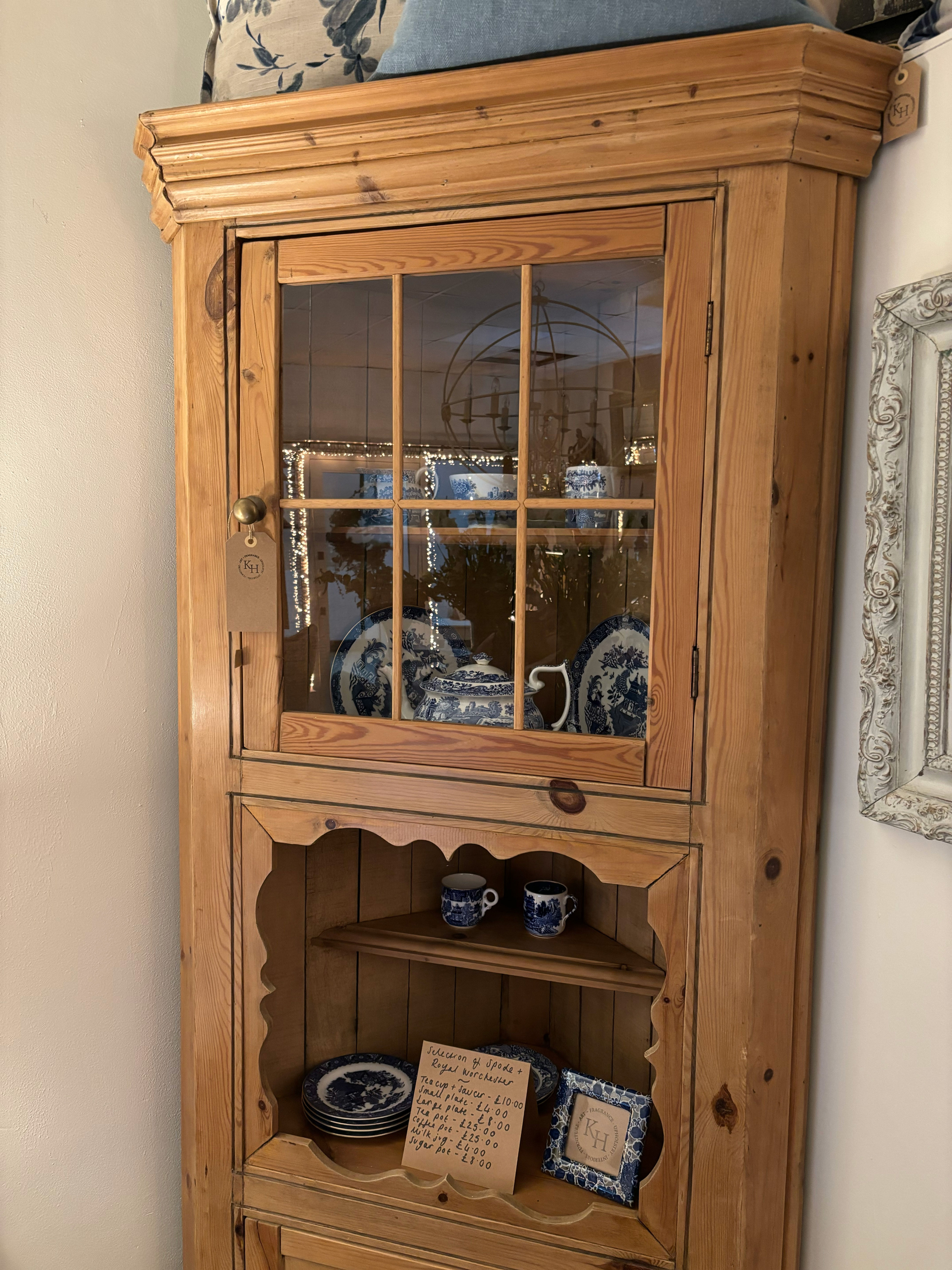 Antique Pine Corner Cabinet