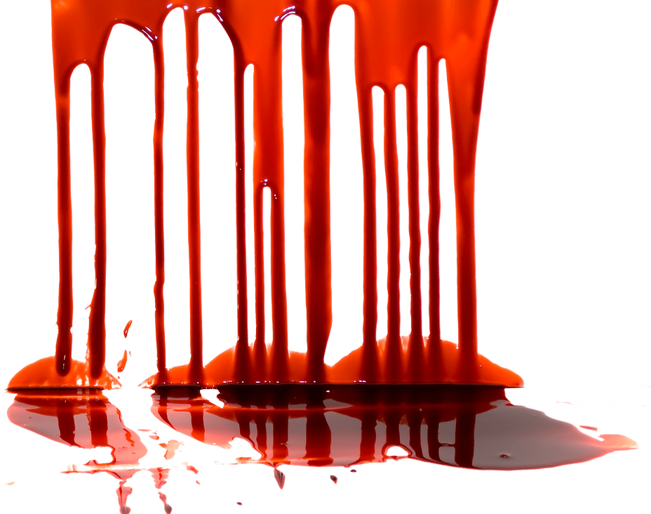 Blood dripping down wall