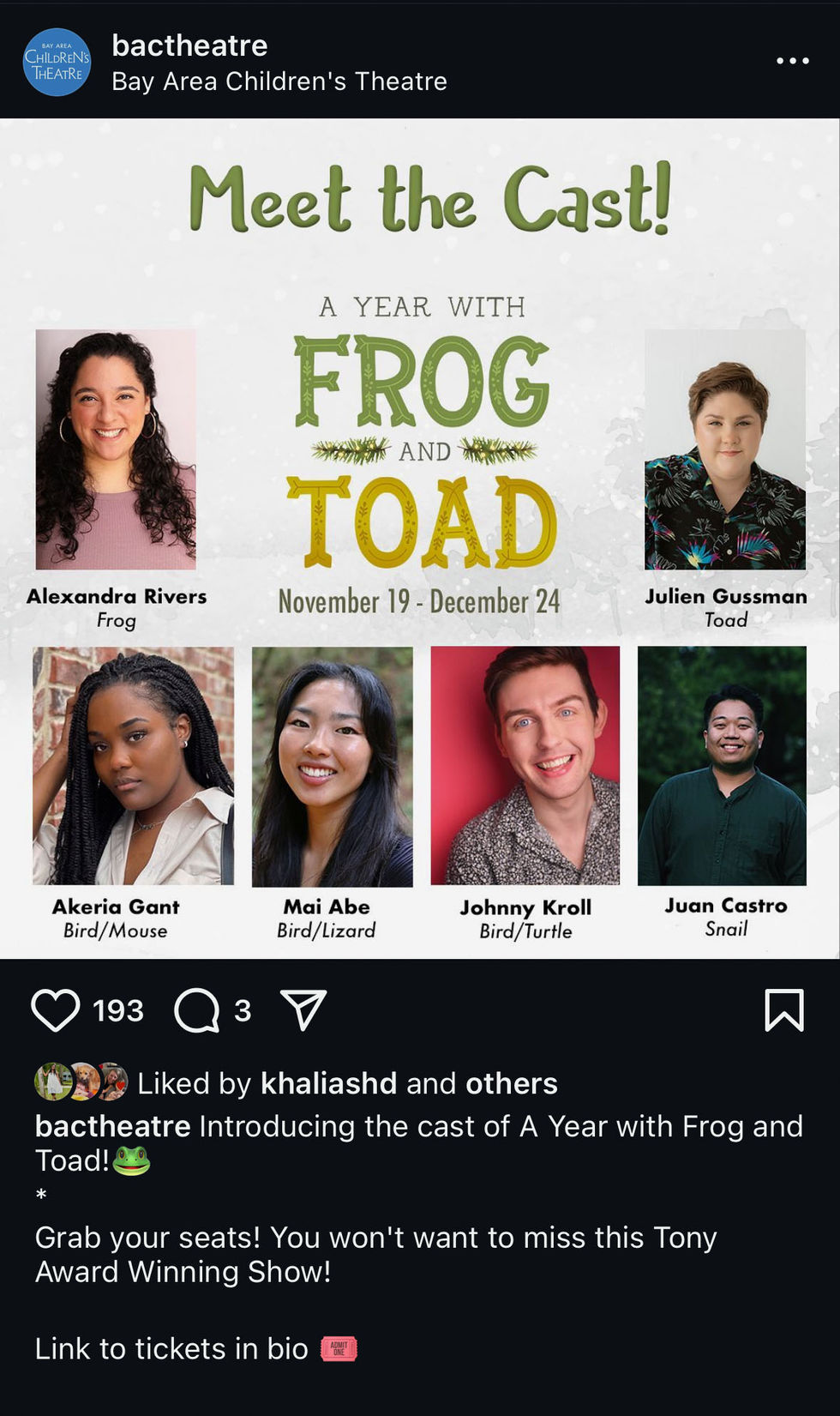 screenshot of social media with actor headshots