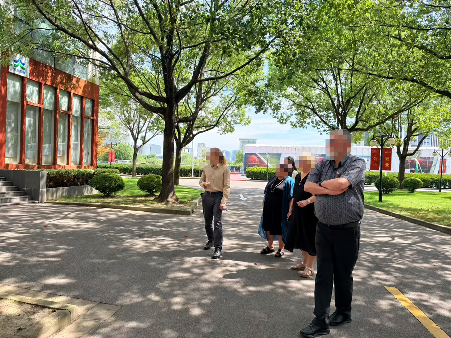 A school visit with NZIEEA President Gary; faces obscured for privacy