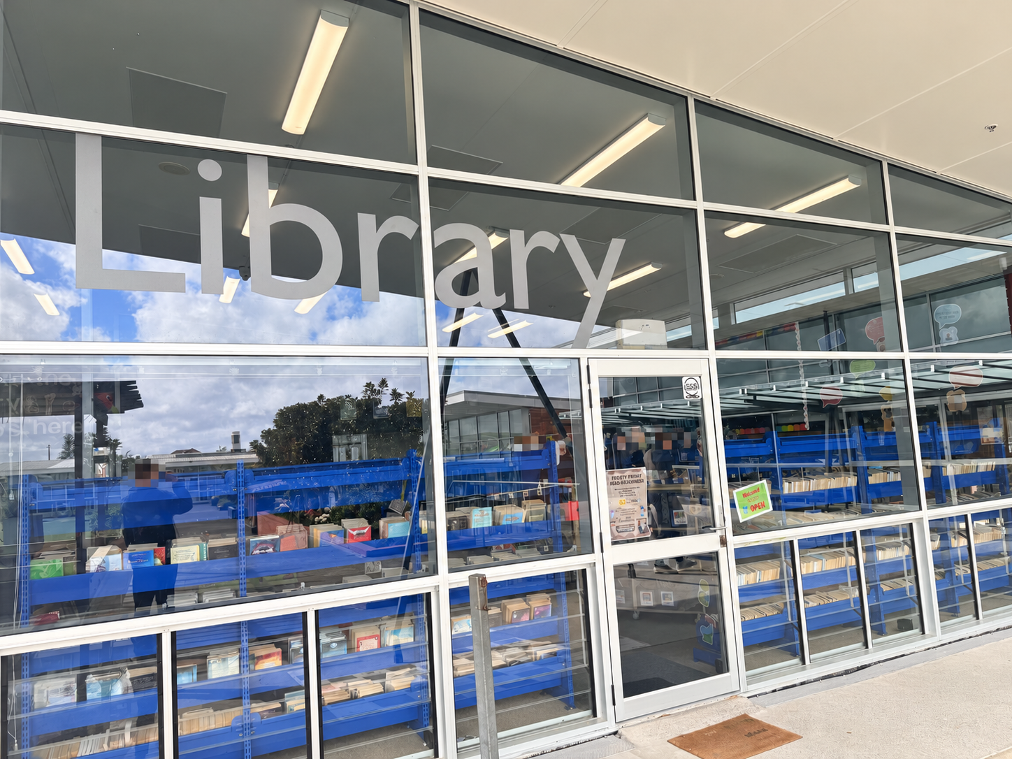 New Zealand school library visit, faces obscured