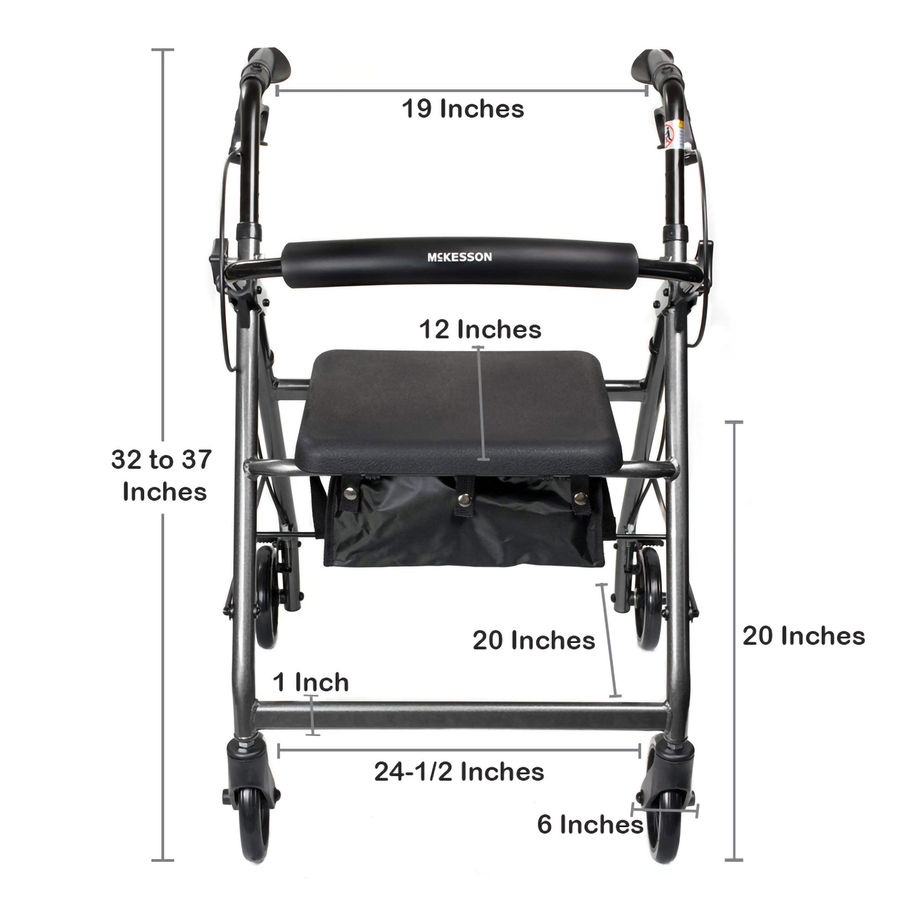 McKesson Folding Aluminum Four-Wheel Rollator, Silver - MCK-1065267_dim.jpg
