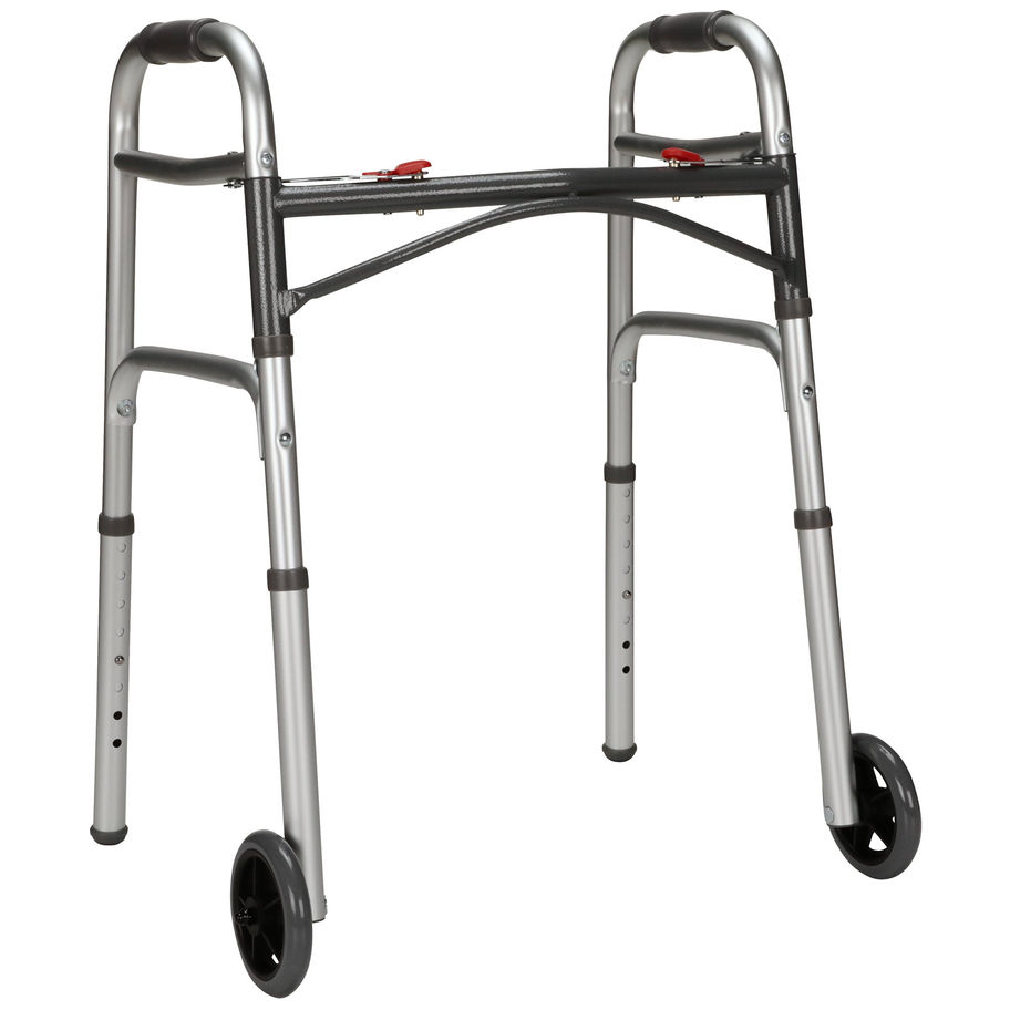 McKesson Aluminum Folding Walker, 25 – 32¼ Inch Height - MCK-1088077_left.jpg