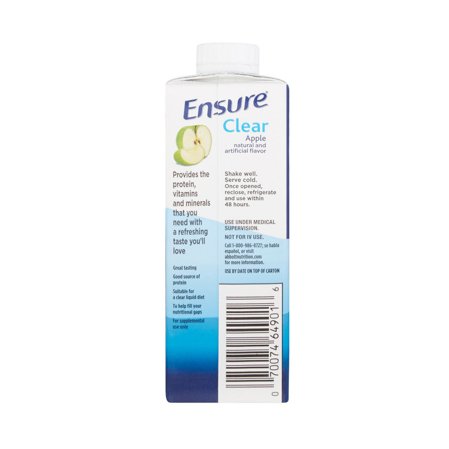 Ensure® Clear Therapeutic Nutrition, Apple, 8-ounce carton - MCK-1048229_facts.jpg