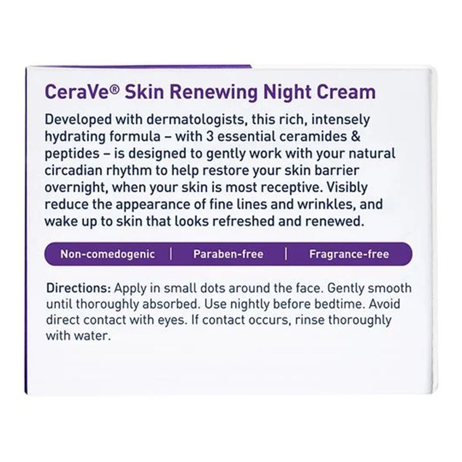 CeraVe® Skin Renewing Night Cream Peptide Complex, 48-gram Jar - MCK-1253468_pkgback.jpg