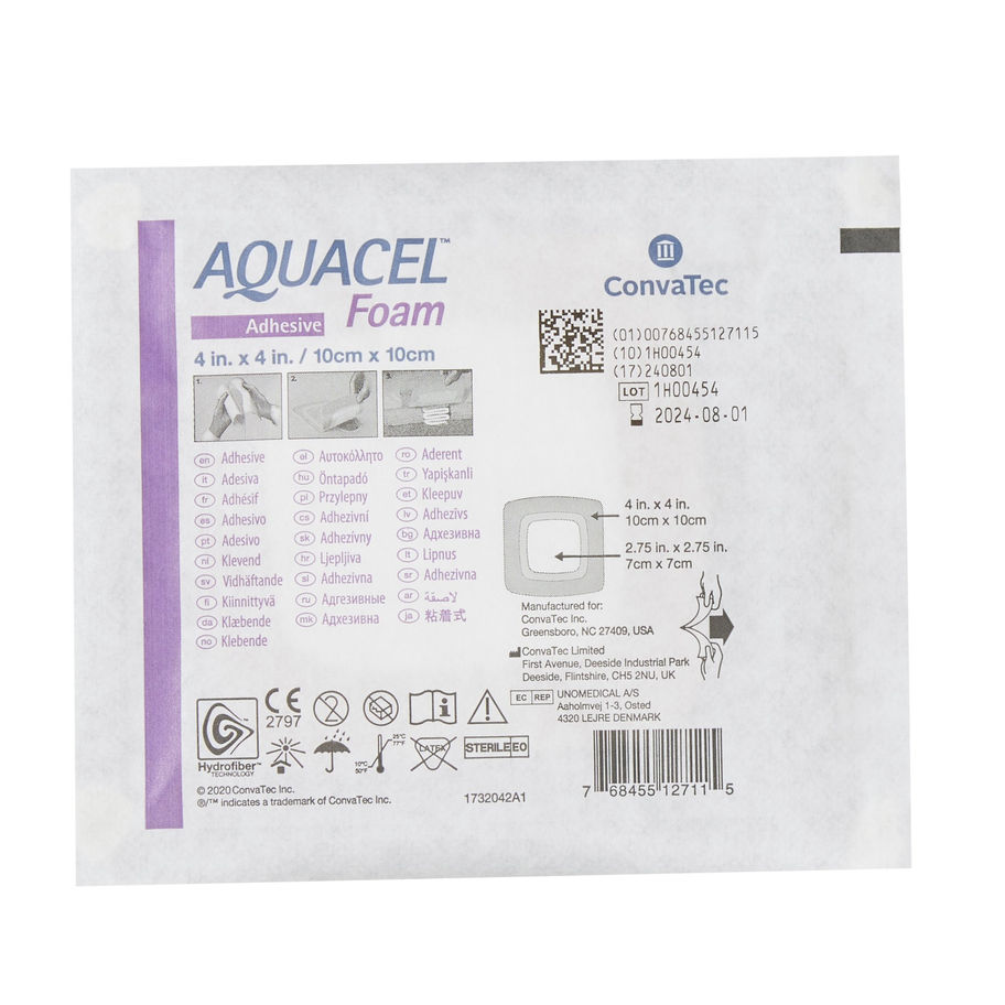 Aquacel® Silicone Adhesive with Border Silicone Foam Dressing, 4 x 4 Inch - MCK-1156827_front.jpg