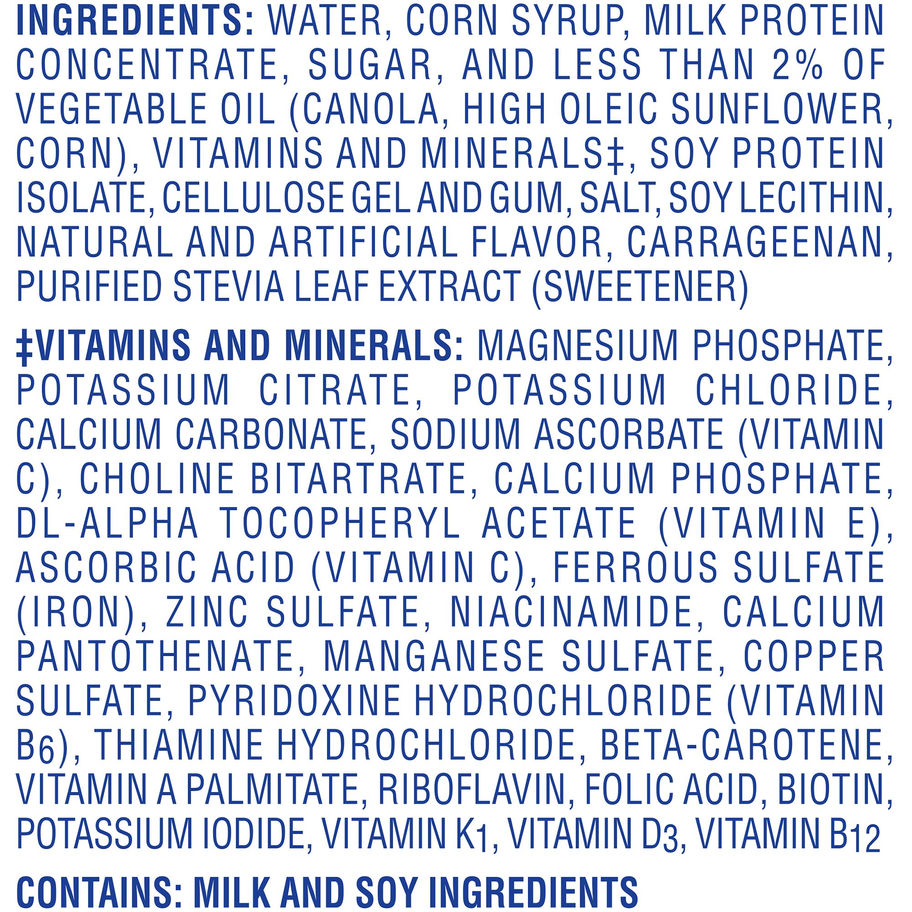 Carnation Breakfast Essentials® Vanilla Nutritional Drink, 8-ounce bottle - MCK-906177_ingredients.jpg