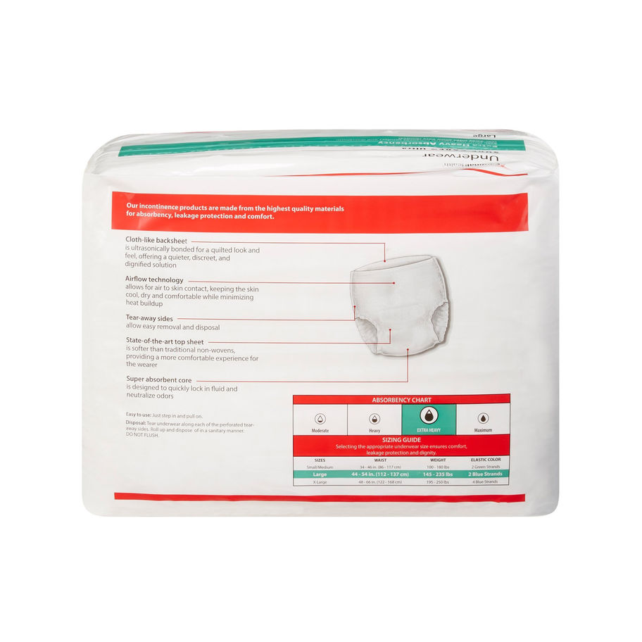 Sure Care™ Ultra Extra Heavy Absorbent Underwear, Large - MCK-960587_pkgback.jpg