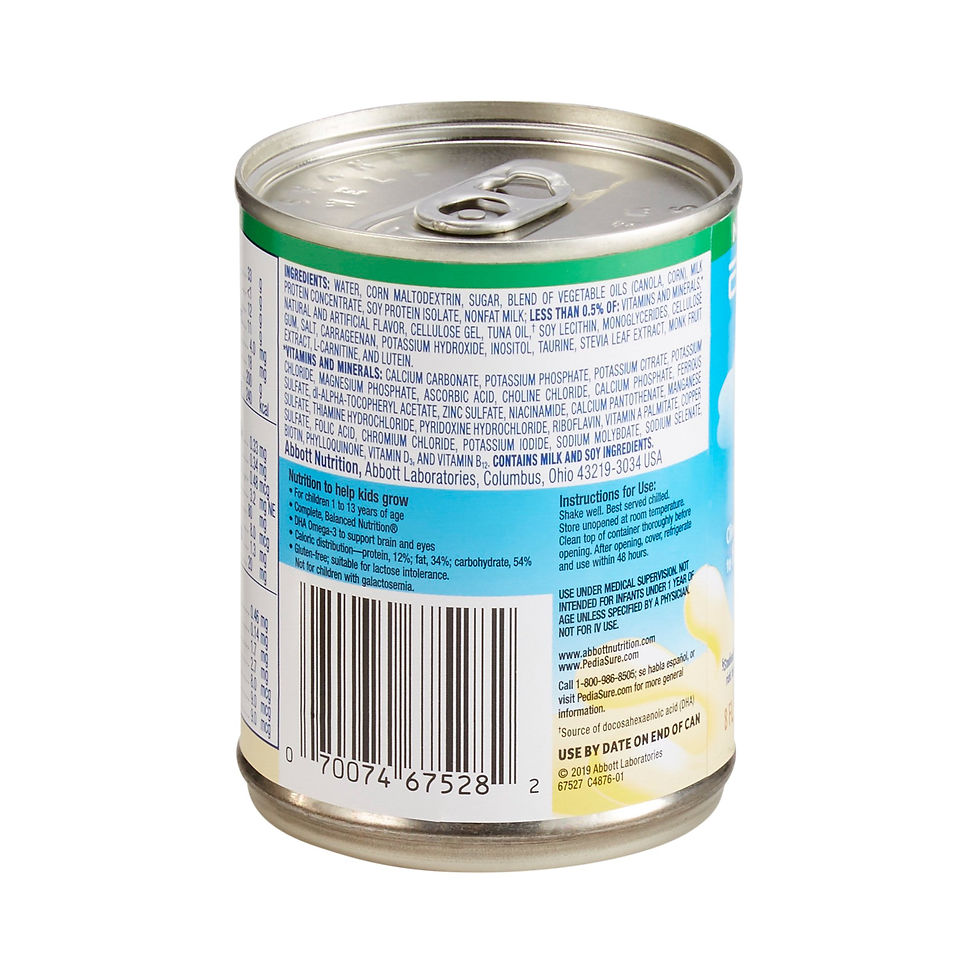PediaSure® Grow & Gain Therapeutic Nutrition, Banana, 8-ounce Can - MCK-1143672_facts.jpg