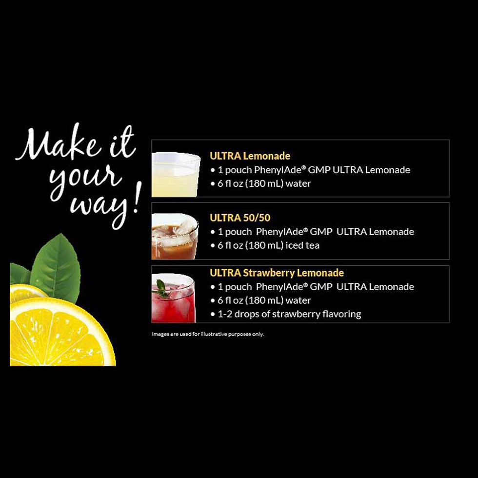 Oral Supplement PhenylAde® GMP ULTRA Lemonade Flavor Powder 1.2 oz. / 33.4 Gram Individual Packet - MCK-1262882_mktg.jpg