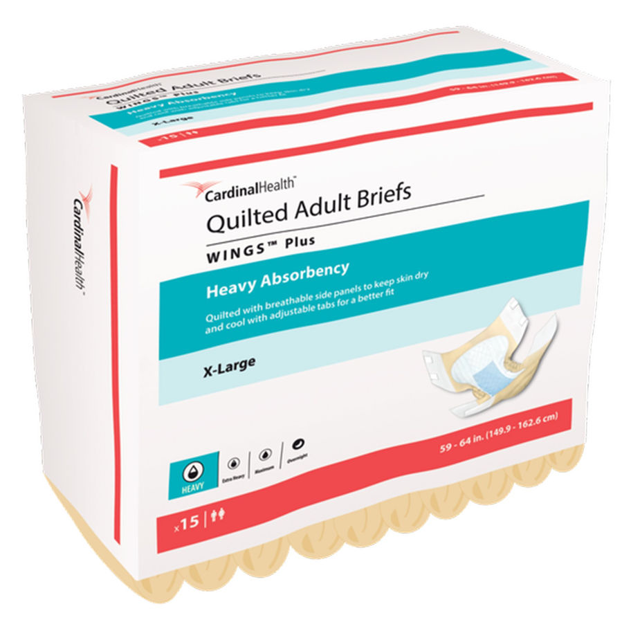 Wings™ Plus Quilted Heavy Absorbency Incontinence Brief, Extra Large - MCK-868374_pkgleft.jpg