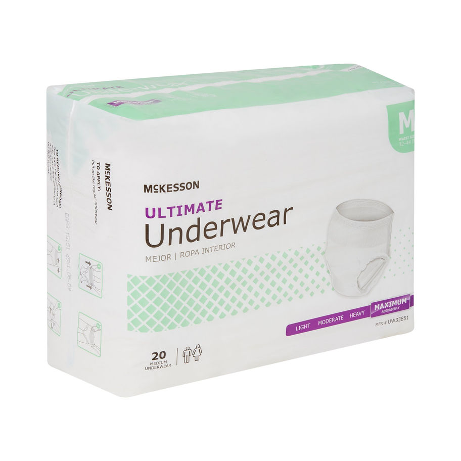 McKesson Ultimate Heavy Absorbency Incontinence Underwear, Medium - MCK-1123835_pkgleft.jpg