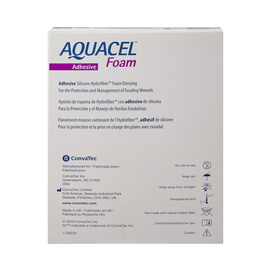 Aquacel® Silicone Adhesive with Border Silicone Foam Dressing, 7 x 8 Inch - MCK-802599_pkgback.jpg