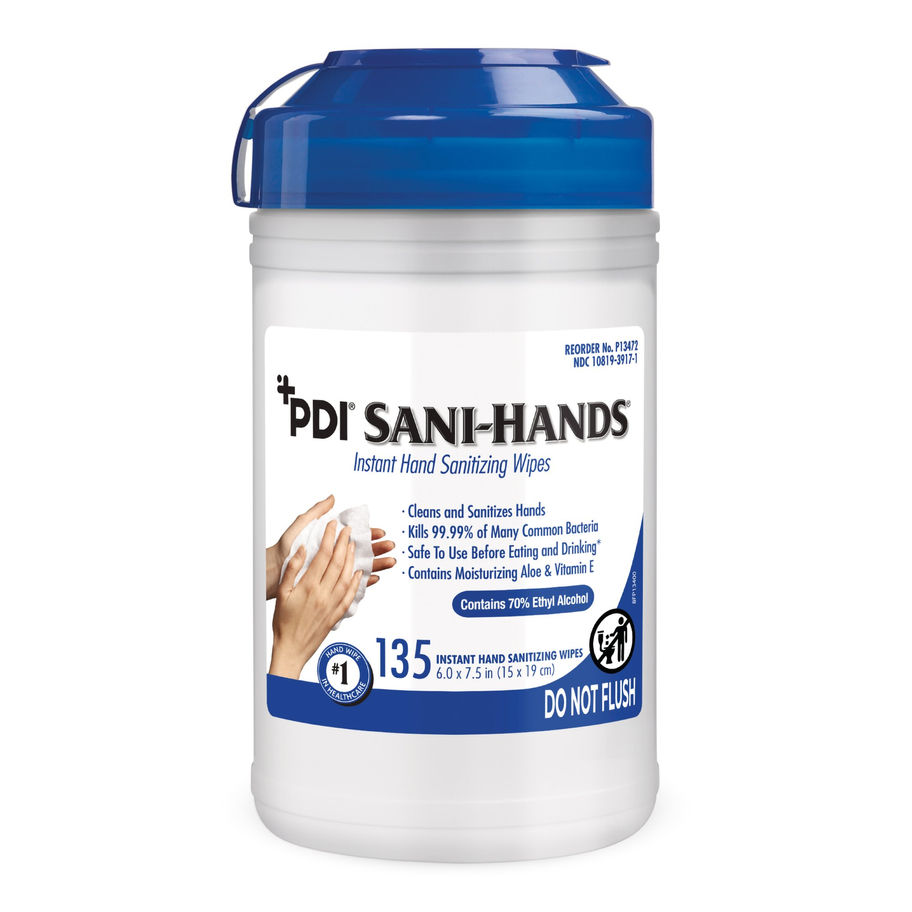 Sani-Hands® Hand Sanitizing Wipes, Ethyl Alcohol, Unscented, 6 x 7.5 Inch - MCK-642391_front.jpg