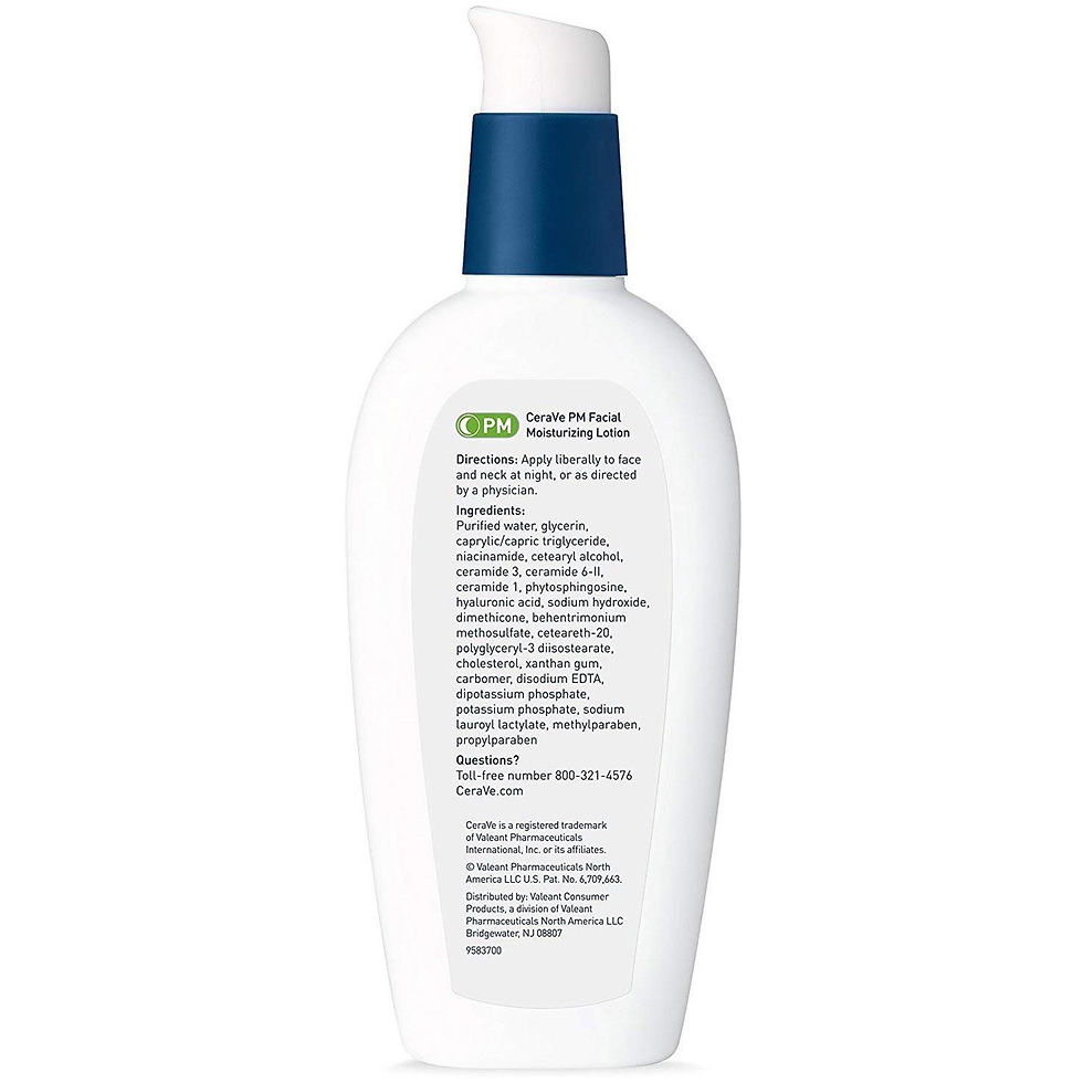 CeraVe® Facial Moisturizing Lotion PM, Ultra Lightweight, 3-ounce Pump Bottle - MCK-1229988_back.jpg