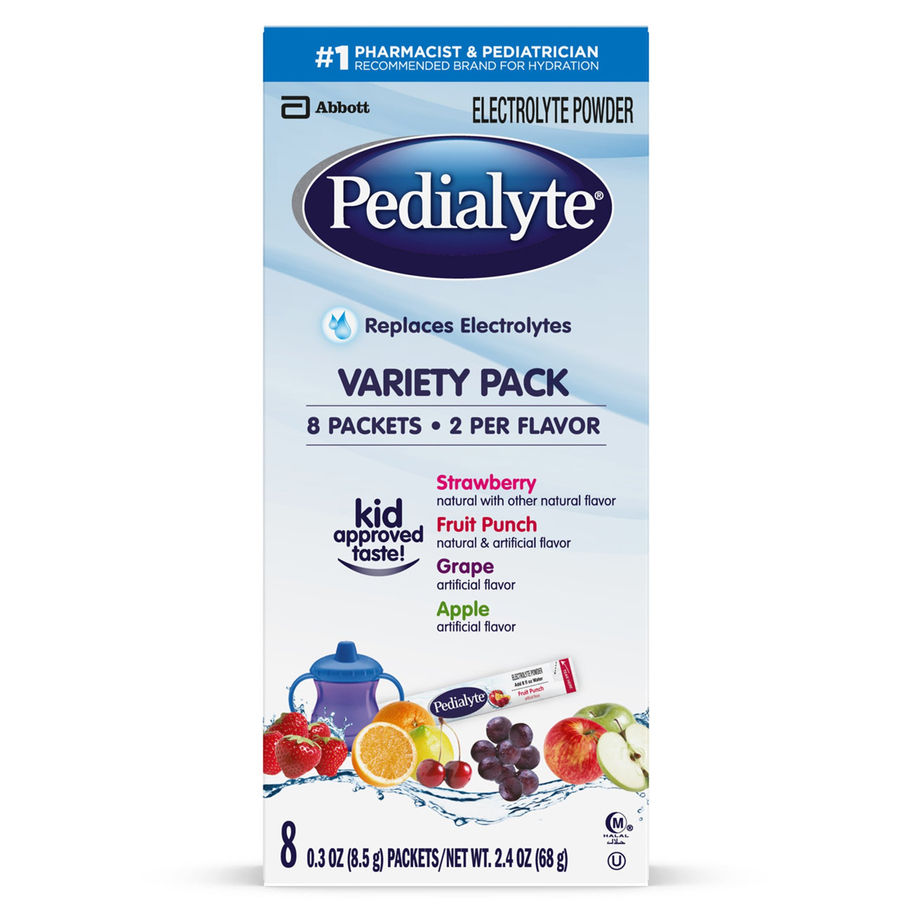Pedialyte® Electrolyte Powder, Assorted Flavors - MCK-843442_pkgfront.jpg