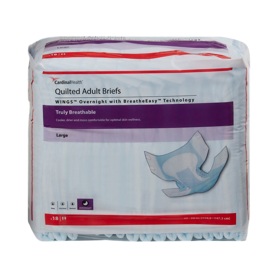 Wings™ Overnight Absorbency Incontinence Brief, Large - MCK-864860_pkgfront.jpg