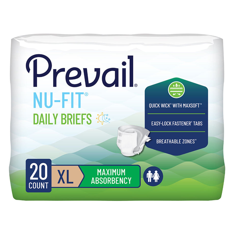 Prevail® Nu-Fit® Incontinence Brief, Heavy Absorbency, Extra Large - MCK-1261578_pkgfront_.jpg