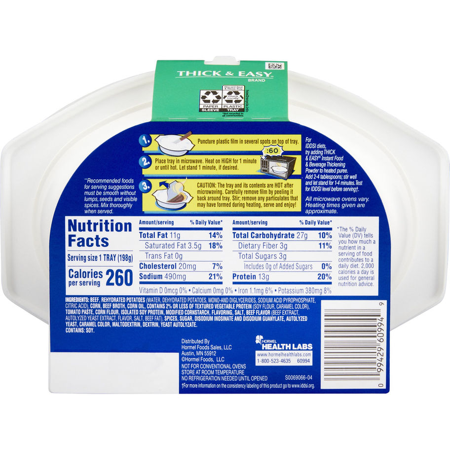 Thick & Easy® Beef with Potatoes and Corn Thickened Food, 7-ounce Tray - MCK-797228_pkgback.jpg