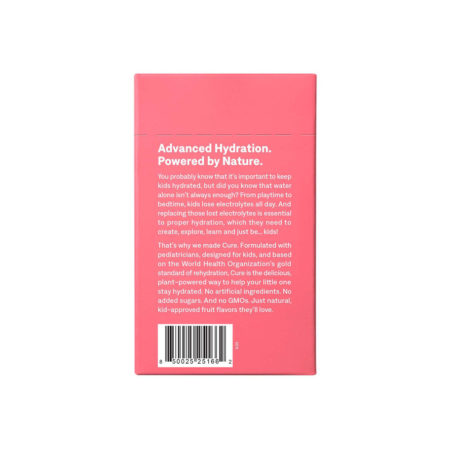 Cure® Kids Electrolyte Drink Mix, Pink Lemonade, 7.5-gram Packet - MCK-1256638_pkgback.jpg