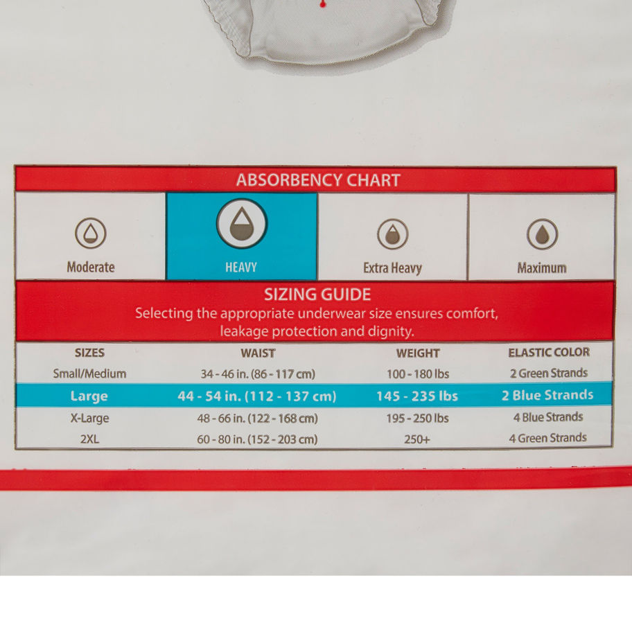 Sure Care™ Plus Heavy Absorbent Underwear, Large - MCK-823429_size.jpg