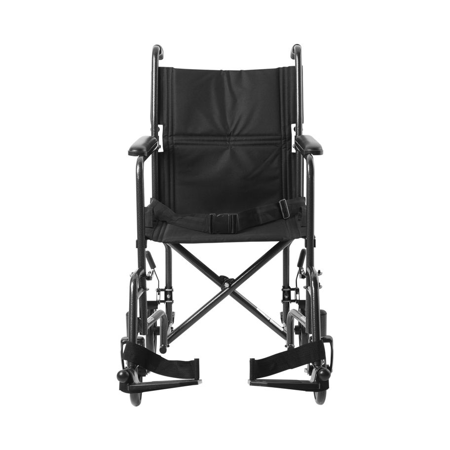 McKesson Lightweight Transport Chair, Black with Silver Vein Finish - MCK-1065255_front.jpg