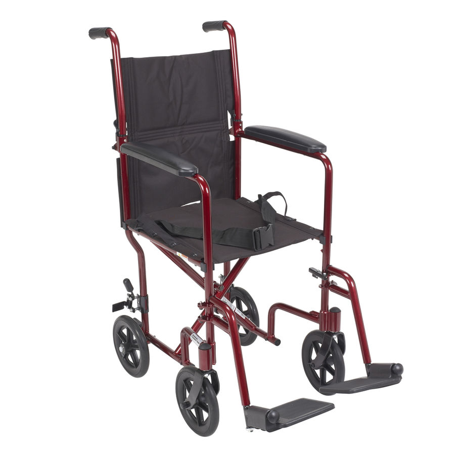 drive™ Transport Chair, Red, 17-Inch Seat Width - MCK-617702_1.jpg