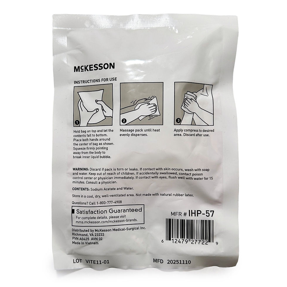 McKesson Instant Hot Compress, Single-use, Disposable, 5 x 7 Inch - MCK-1272333_back.jpg