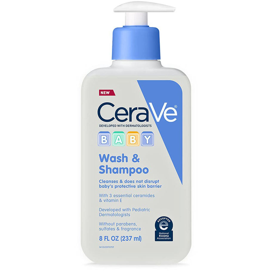 CeraVe® Baby Wash and Shampoo Unscented, 8-ounce Pump Bottle - MCK-1230005_front.jpg