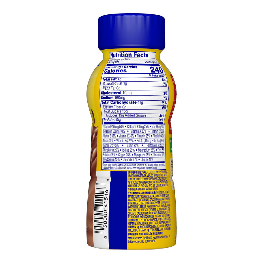 Carnation Breakfast Essentials® Chocolate Nutritional Drink, 8-ounce bottle - MCK-1207280_nf.jpg