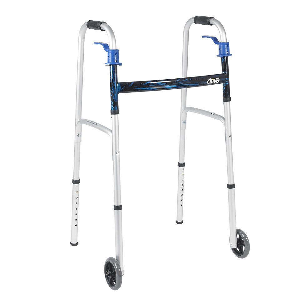 drive™ Aluminum Dual Release Folding Walker, 32 – 39 Inch Height - MCK-741917_left.jpg