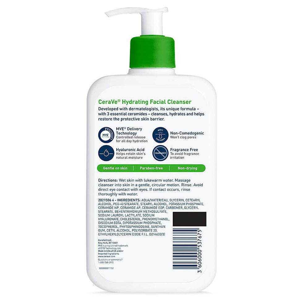 CeraVe® Foaming Facial Cleanser for Normal to Oily Skin, 16-ounce Pump Bottle - MCK-1253463_back.jpg