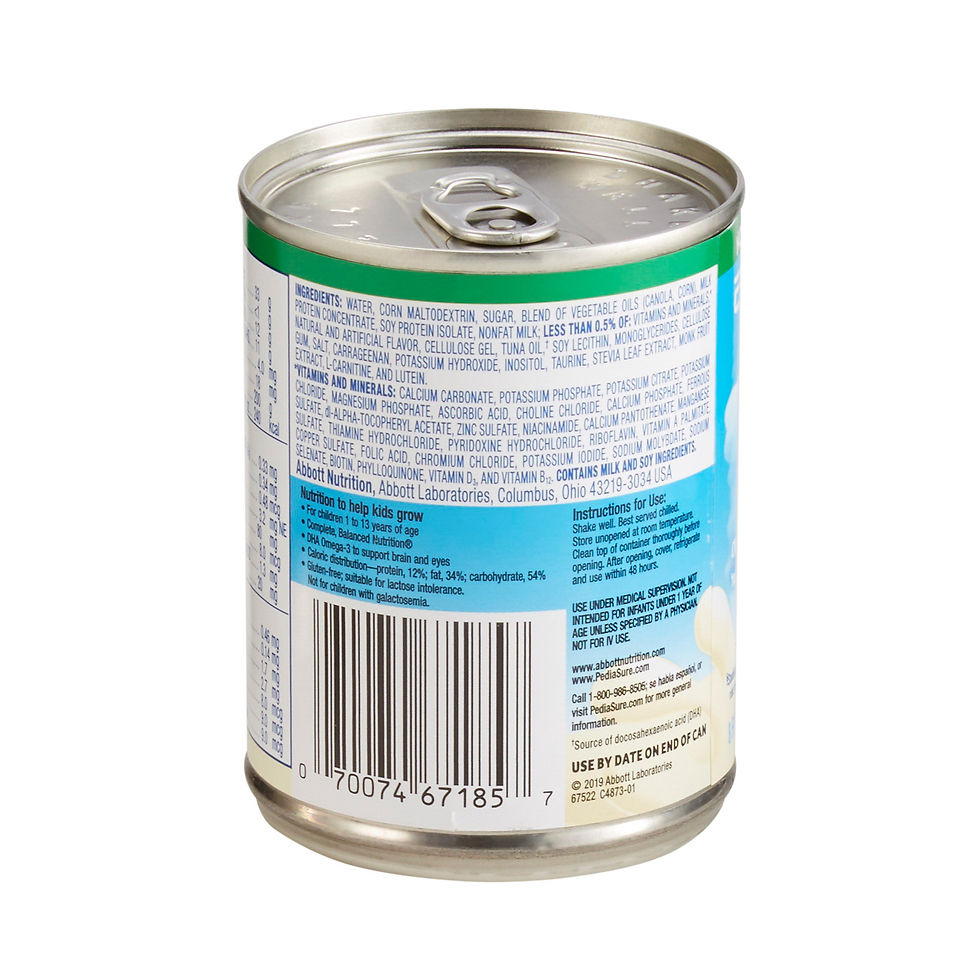 PediaSure® Grow & Gain Therapeutic Nutrition, Vanilla, 8-ounce Can - MCK-1143676_facts.jpg