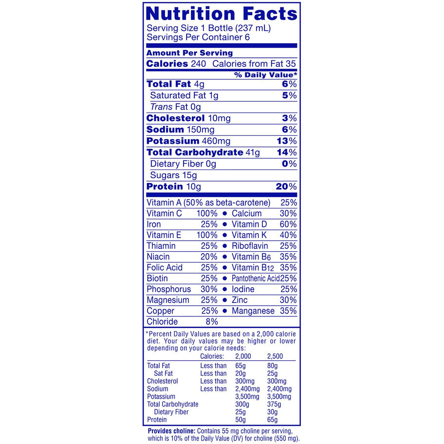 Carnation Breakfast Essentials® Vanilla Nutritional Drink, 8-ounce bottle - MCK-906177_nutritionfacts.jpg